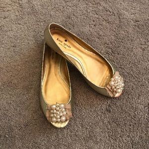 Kate Spade Python Embossed ‘Ollie’ Peep Toe Flats